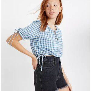Madewell Gingham Side Tie Top